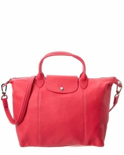 Longchamp Le Pliage Cuir Medium Leather Top Handle Tote Women Totes