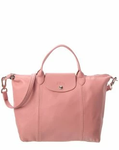 Longchamp Le Pliage Cuir Medium Leather Top Handle Tote Women Totes