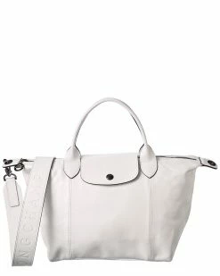 Longchamp Le Pliage Cuir Small Leather Logo Strap & Short Handle Tote Women Totes