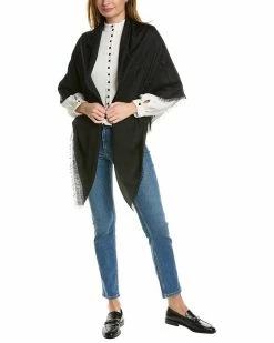 Longchamp Fringe Wool & Silk-Blend Scarf Women Scarves & Wraps