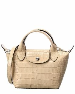 Longchamp Le Pliage Cuir XS Croc-Embossed Leather Short Handle Tote Women Totes