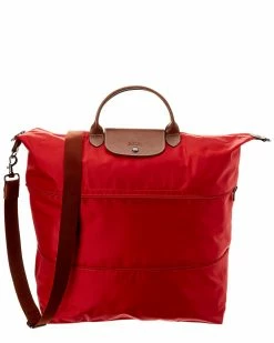 Longchamp Le Pliage Nylon & Leather Travel Bag Women Totes